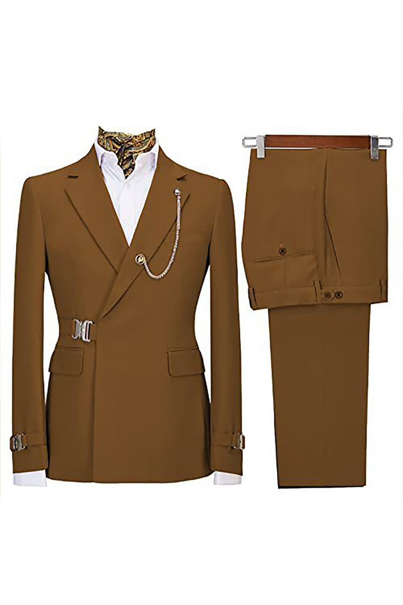 Load image into Gallery viewer, Navy Notched Lapel 2 Pieces Slim Fit Men's Formal Suits