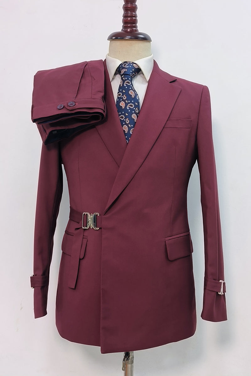 Load image into Gallery viewer, Navy Notched Lapel 2 Pieces Slim Fit Men's Formal Suits