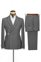 Load image into Gallery viewer, Navy Notched Lapel 2 Pieces Slim Fit Men's Formal Suits