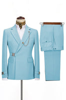 Load image into Gallery viewer, Navy Notched Lapel 2 Pieces Slim Fit Men's Formal Suits