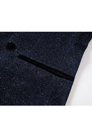Load image into Gallery viewer, Sparkly Navy Sequin Shawl Lapel 2 Pieces Slim Fit Men's Prom Suits