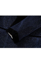 Load image into Gallery viewer, Sparkly Navy Sequin Shawl Lapel 2 Pieces Slim Fit Men's Prom Suits