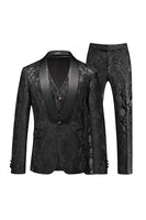 Load image into Gallery viewer, White Jacquard Shawl Lapel Single Breasted 3 Pieces Prom Suits