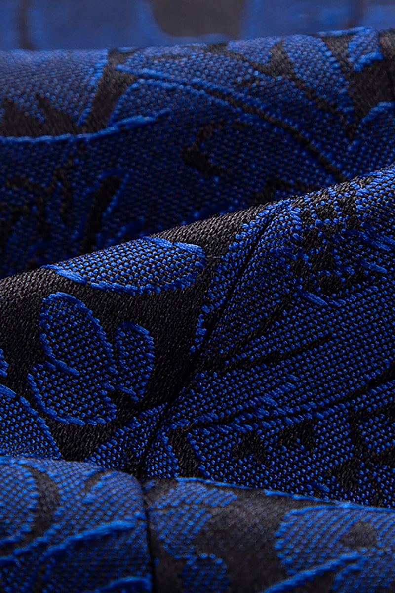 Load image into Gallery viewer, Blue Jacquard Shawl Lapel 2 Pieces Prom Suits