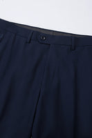 Load image into Gallery viewer, Navy Beaded Shawl Lapel Single Breasted 3 Pieces Prom Suits