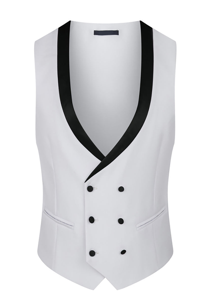 Load image into Gallery viewer, Navy Beaded Shawl Lapel Single Breasted 3 Pieces Prom Suits