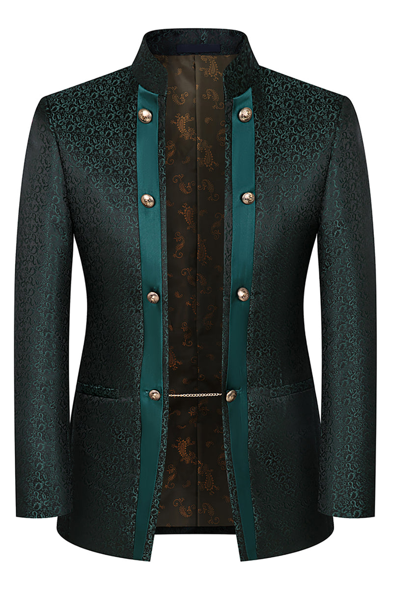 Load image into Gallery viewer, Stand Collar Jacquard Black 3 Pieces Prom Suits