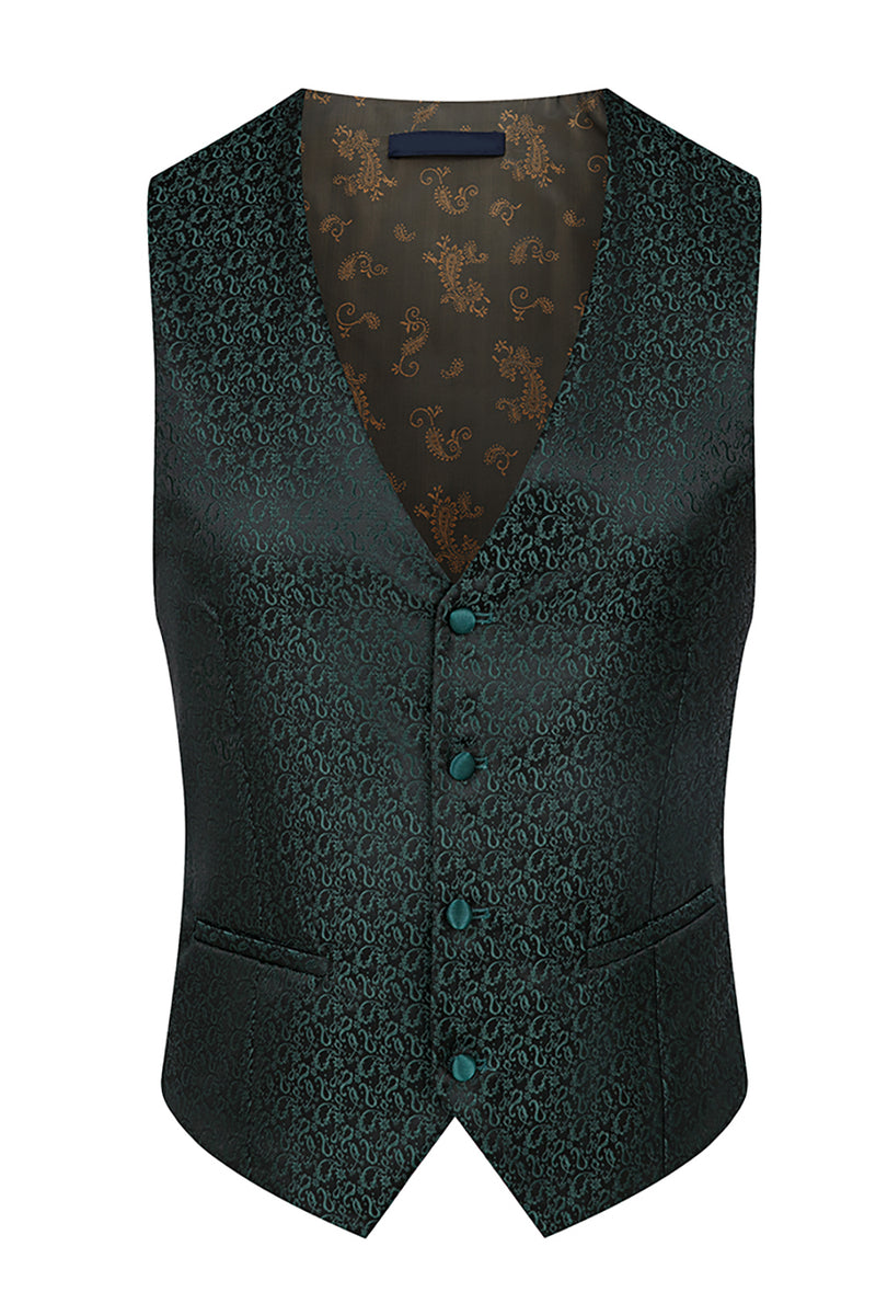 Load image into Gallery viewer, Stand Collar Jacquard Black 3 Pieces Prom Suits