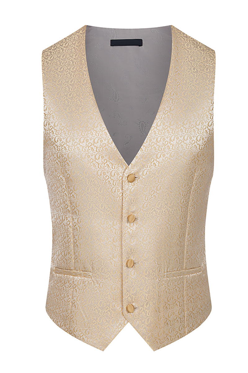 Load image into Gallery viewer, Stand Collar Jacquard Black 3 Pieces Prom Suits