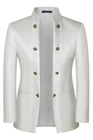 Load image into Gallery viewer, Stand Collar Jacquard Black 3 Pieces Prom Suits