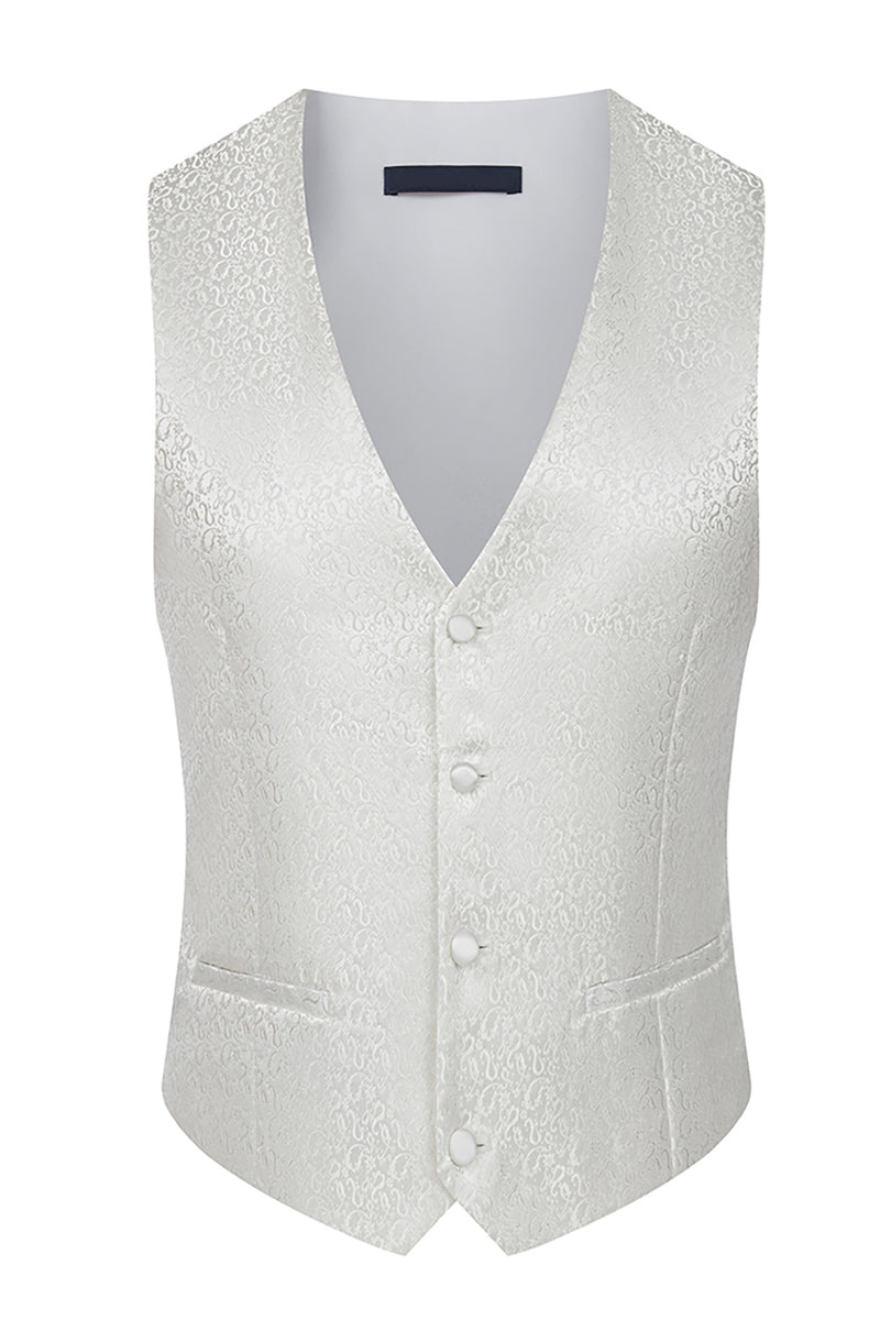 Load image into Gallery viewer, Stand Collar Jacquard Black 3 Pieces Prom Suits