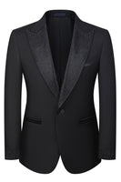 Load image into Gallery viewer, Black Peaked Lapel Beaded 3 Pieces Wedding Suits