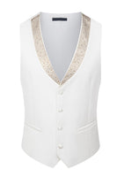 Load image into Gallery viewer, Black Peaked Lapel Beaded 3 Pieces Wedding Suits