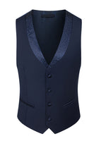 Load image into Gallery viewer, Black Peaked Lapel Beaded 3 Pieces Wedding Suits