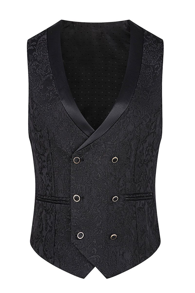 Load image into Gallery viewer, Dark Green Jacquard Shawl Lapel 3 Pieces Prom Suits