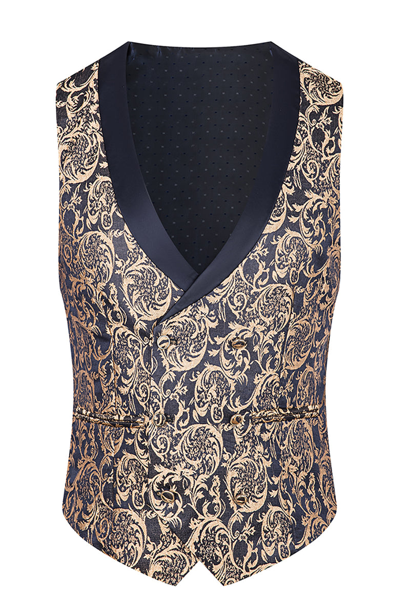 Load image into Gallery viewer, Dark Green Jacquard Shawl Lapel 3 Pieces Prom Suits