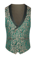 Load image into Gallery viewer, Dark Green Jacquard Shawl Lapel 3 Pieces Prom Suits