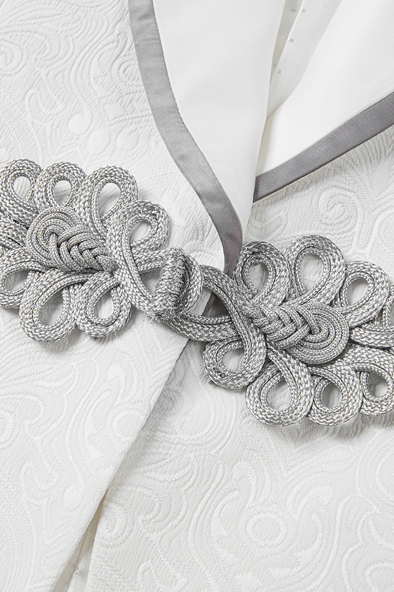 Load image into Gallery viewer, Black Jacquard Shawl Lapel 3 Pieces Prom Suits