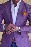 Load image into Gallery viewer, Dark Grey Notched Lapel Single Breasted Men's Prom Blazer