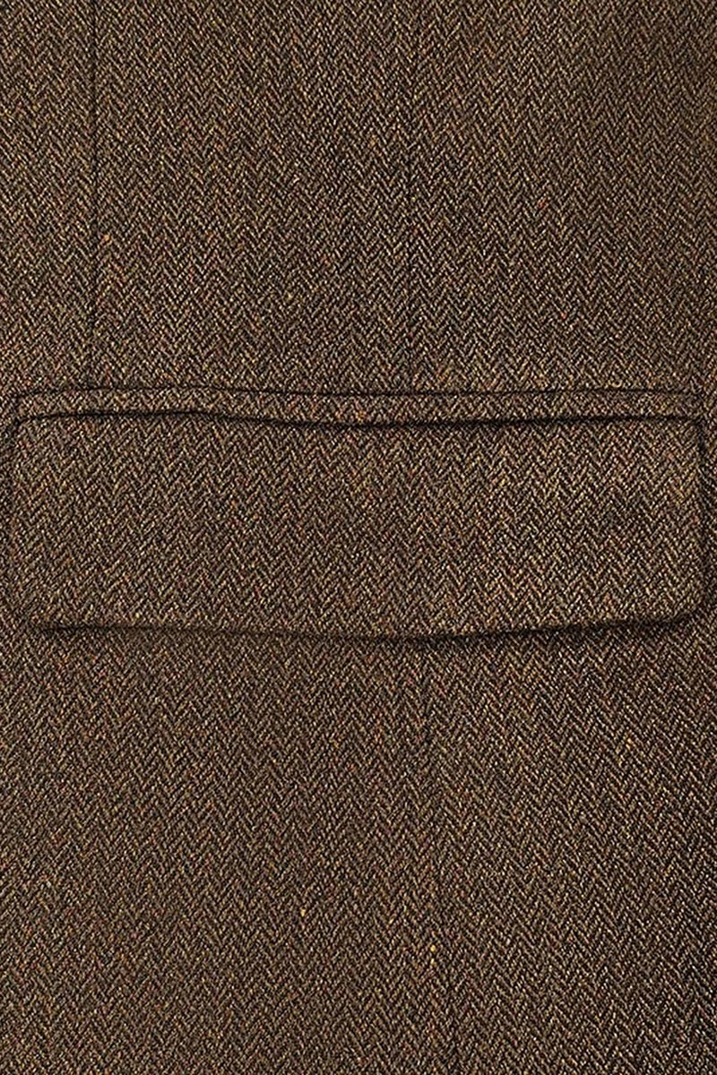 Load image into Gallery viewer, Notched Lapel Brown Tweed Men's Prom Blazer