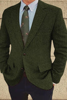Load image into Gallery viewer, Notched Lapel Brown Tweed Men's Prom Blazer