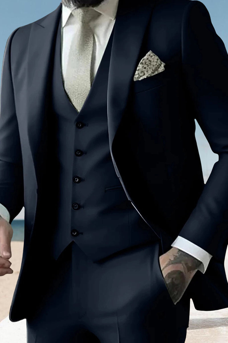 Load image into Gallery viewer, 3 Pieces Sage Peaked Lapel Classic Men's Prom Suits