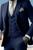 Load image into Gallery viewer, 3 Pieces Sage Peaked Lapel Classic Men's Prom Suits