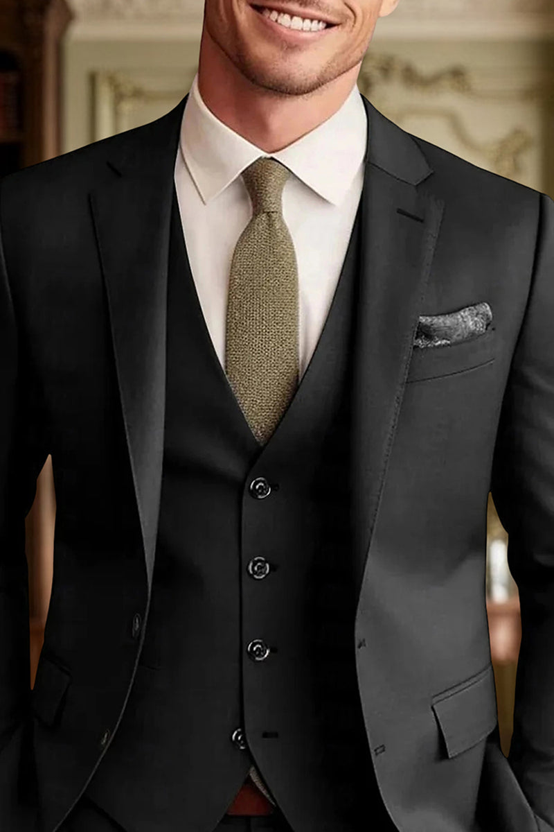 Load image into Gallery viewer, Notched Lapel Dark Green Single Breasted 3 Pieces Men's Prom Suits