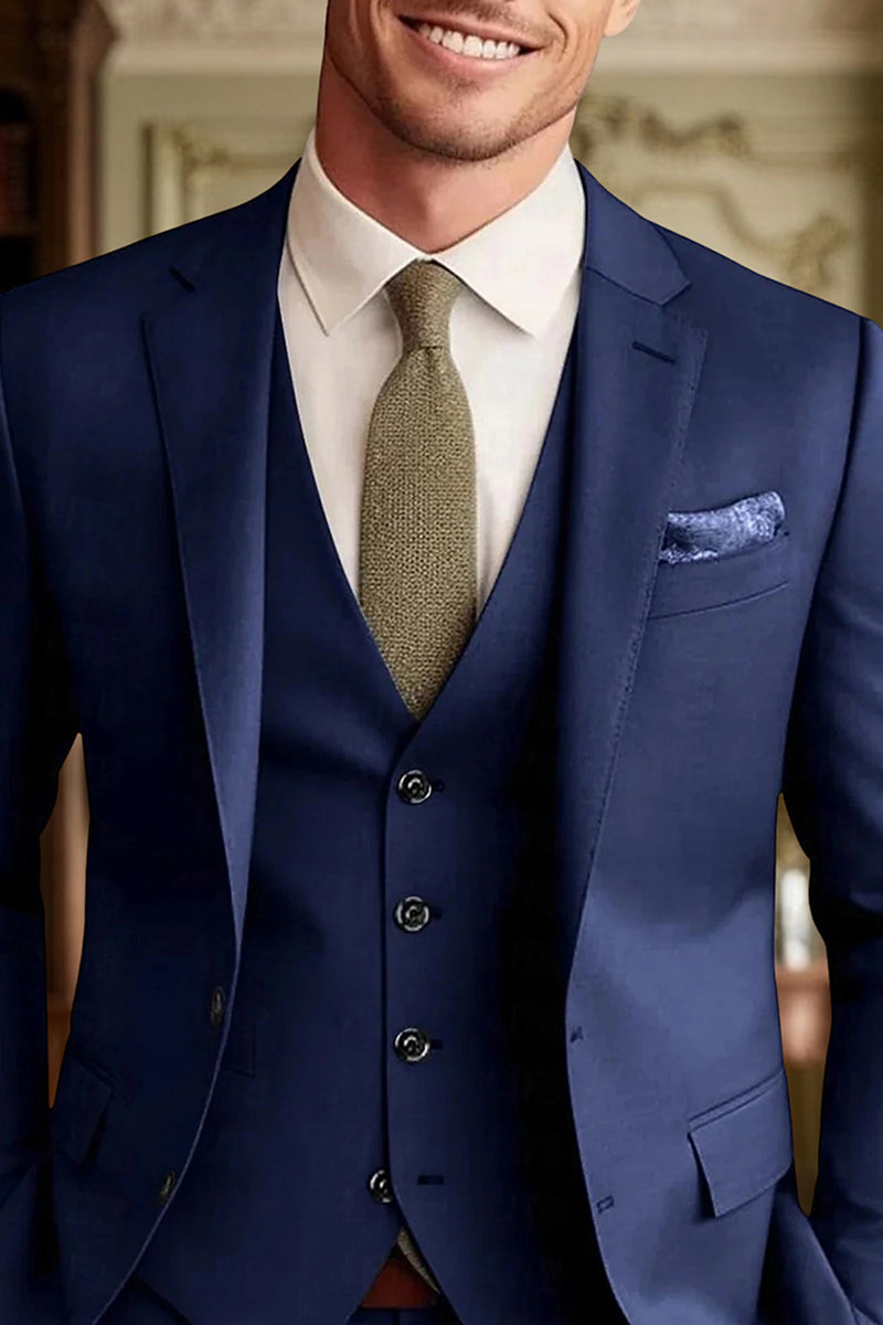 Load image into Gallery viewer, Notched Lapel Dark Green Single Breasted 3 Pieces Men's Prom Suits