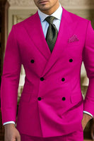 Load image into Gallery viewer, Dark Green Slim Fit Peaked Lapel 2 Pieces Men's Prom Suits