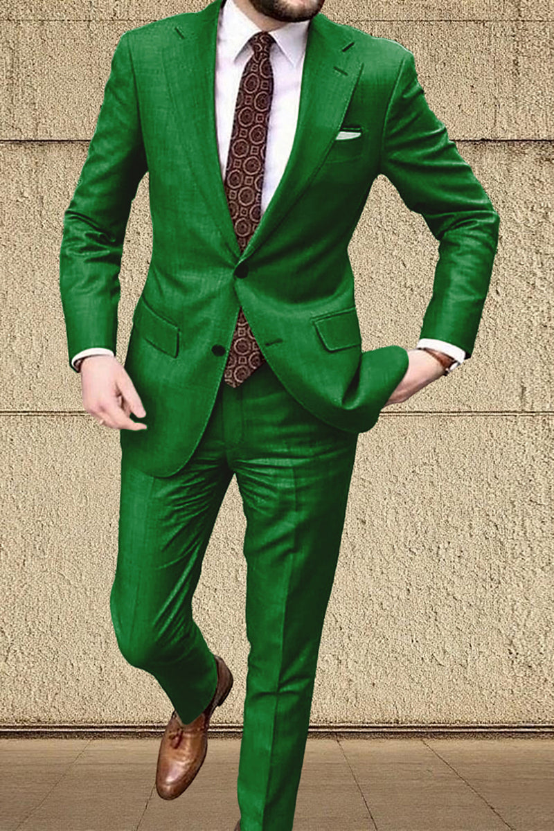 Load image into Gallery viewer, Khaki Notched Lapel Slim Fit Classic 2 Pieces Men's Prom Suits