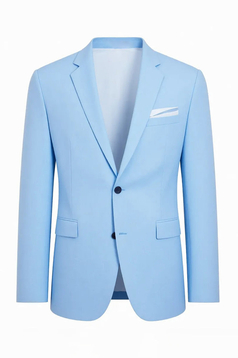 Load image into Gallery viewer, 2 Pieces Notched Lapel Sky Blue Men's Prom Suits