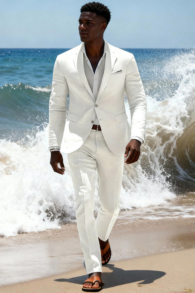 Load image into Gallery viewer, 2 Pieces Notched Lapel Sky Blue Men's Prom Suits