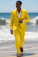 Load image into Gallery viewer, 2 Pieces Notched Lapel Sky Blue Men's Prom Suits