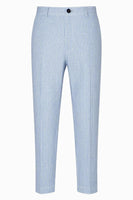 Load image into Gallery viewer, Notched Lapel Stripe Light Blue 2 Pieces Men's Prom Suits