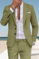 Load image into Gallery viewer, Checkered Notched Lapel Sky Blue 2 Pieces Men's Prom Suits