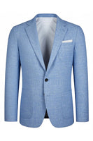 Load image into Gallery viewer, Checkered Notched Lapel Sky Blue 2 Pieces Men's Prom Suits