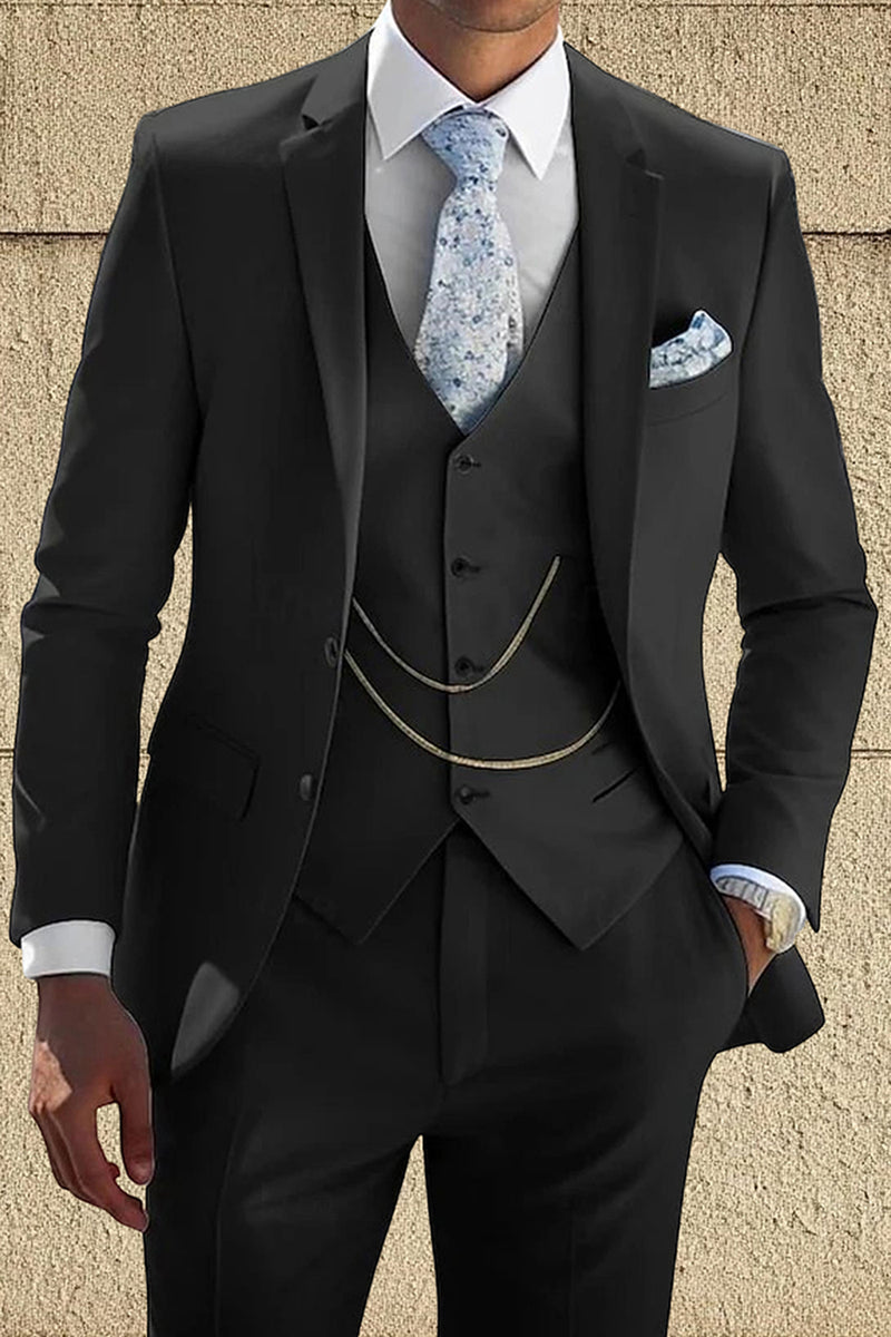 Load image into Gallery viewer, Yellow Notched Lapel 3 Pieces Classic Men's Prom Suits