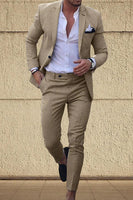Load image into Gallery viewer, Champagne Notched Lapel 2 Pieces Men's Prom Suits