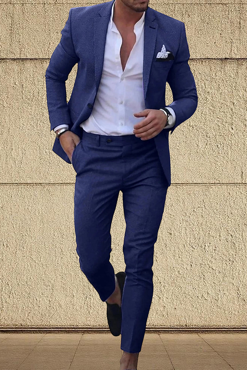 Load image into Gallery viewer, Champagne Notched Lapel 2 Pieces Men's Prom Suits