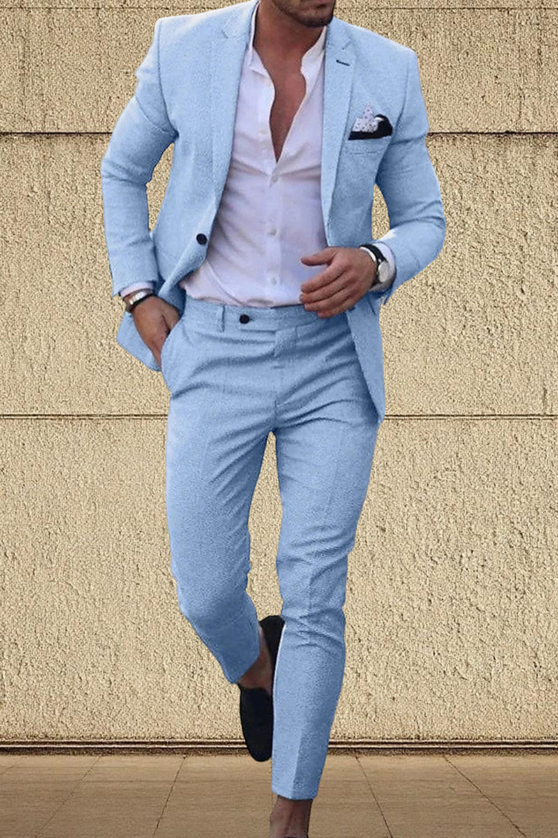 Load image into Gallery viewer, Champagne Notched Lapel 2 Pieces Men's Prom Suits