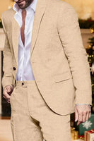 Load image into Gallery viewer, Champagne 2 Pieces Single Breasted Men's Prom Suits