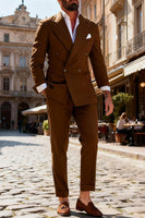 Load image into Gallery viewer, Peaked Lapel Double Breasted 2 Pieces Fuchsia Men's Prom Suits