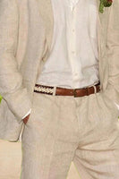 Load image into Gallery viewer, Notched Lapel Ivory 2 Pieces Men's Prom Suits