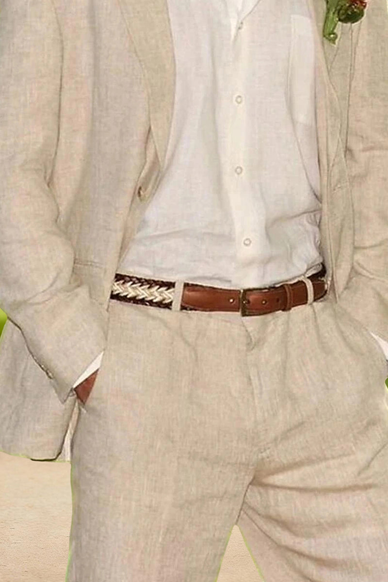 Load image into Gallery viewer, Notched Lapel Ivory 2 Pieces Men's Prom Suits