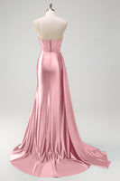 Load image into Gallery viewer, Navy Mermaid V Neck Corset Beaded Prom Dress with Slit