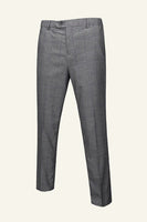 Load image into Gallery viewer, Grey Plaid 3 Piece Notched Lapel Men's Wedding Suits