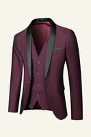 Load image into Gallery viewer, Dark Blue Shawl Lapel 3 Piece Men's Wedding Suits