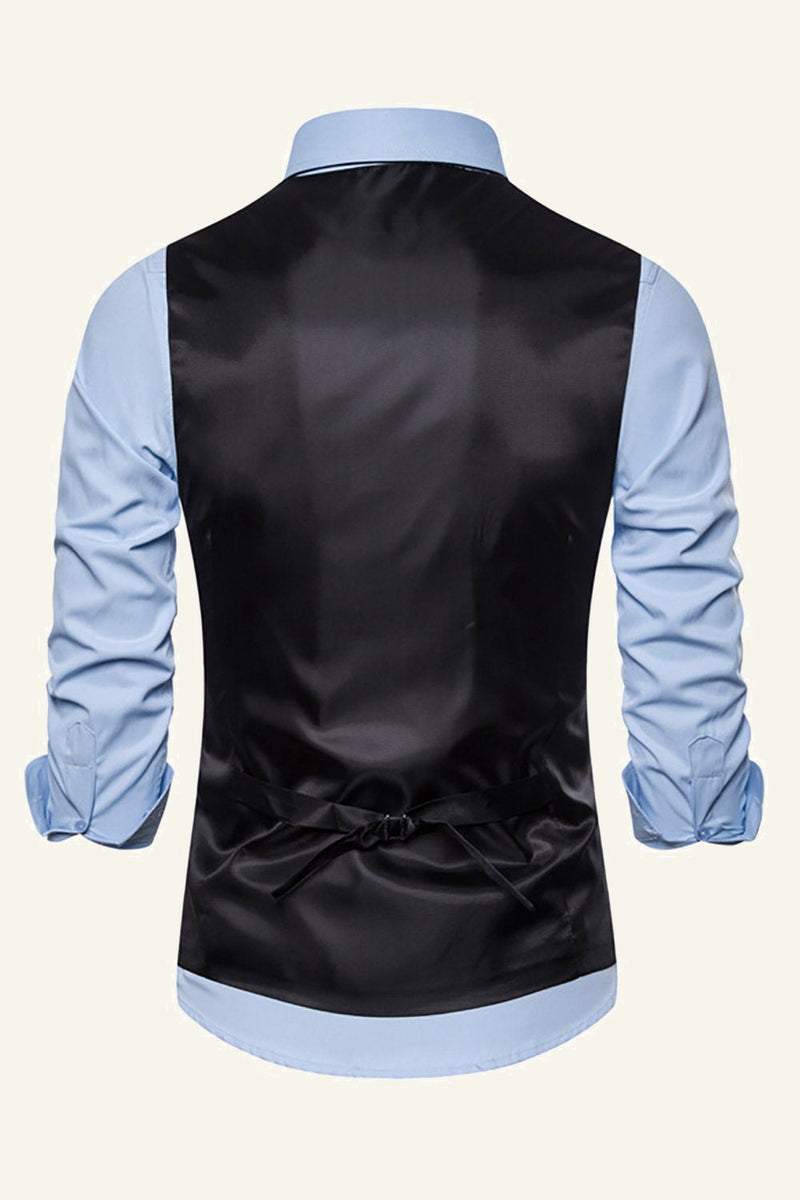 Load image into Gallery viewer, Lapel Brown Men's Check Vest