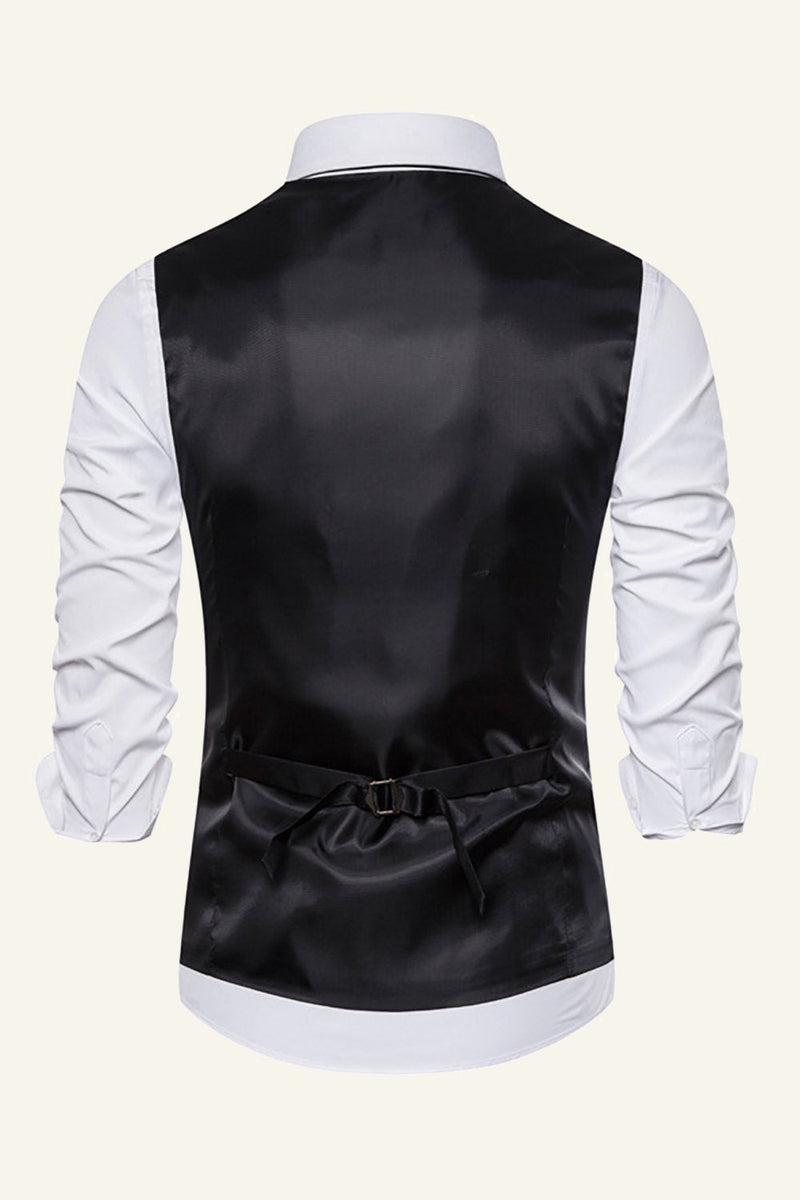 Load image into Gallery viewer, Lapel Brown Men's Check Vest